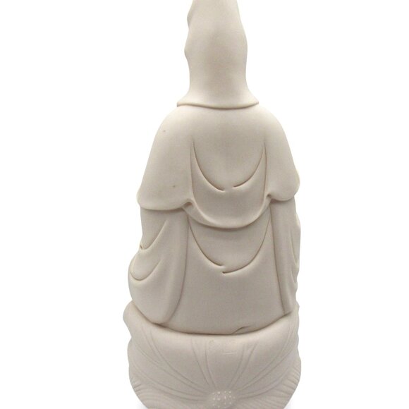 BUDDHA Sitting on a LOTUS Base Hand-Painted Ceramic 18" Tall - Picture 6 of 8